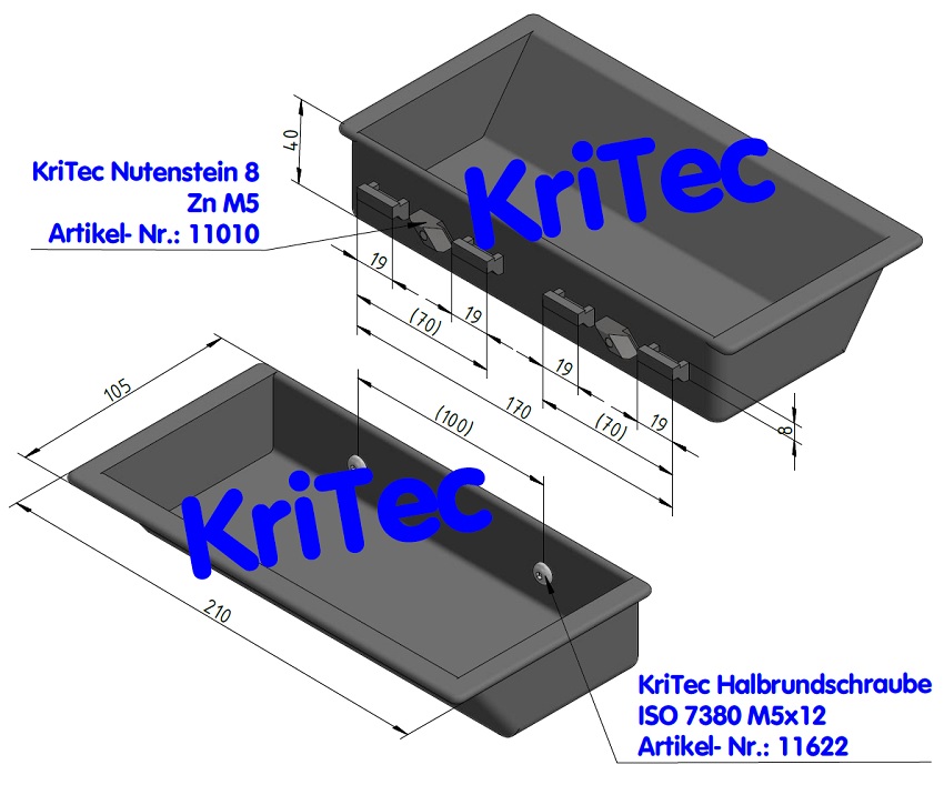 KriTec Greifschale 8 210x105