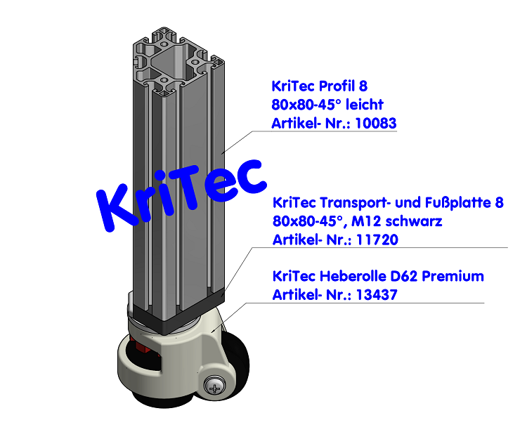 KriTec Profil 8 80x80-45° leicht