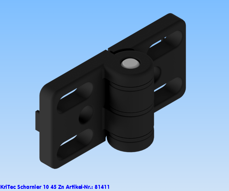 KriTec Scharnier 10 40/ 45 Zn, schwarz
