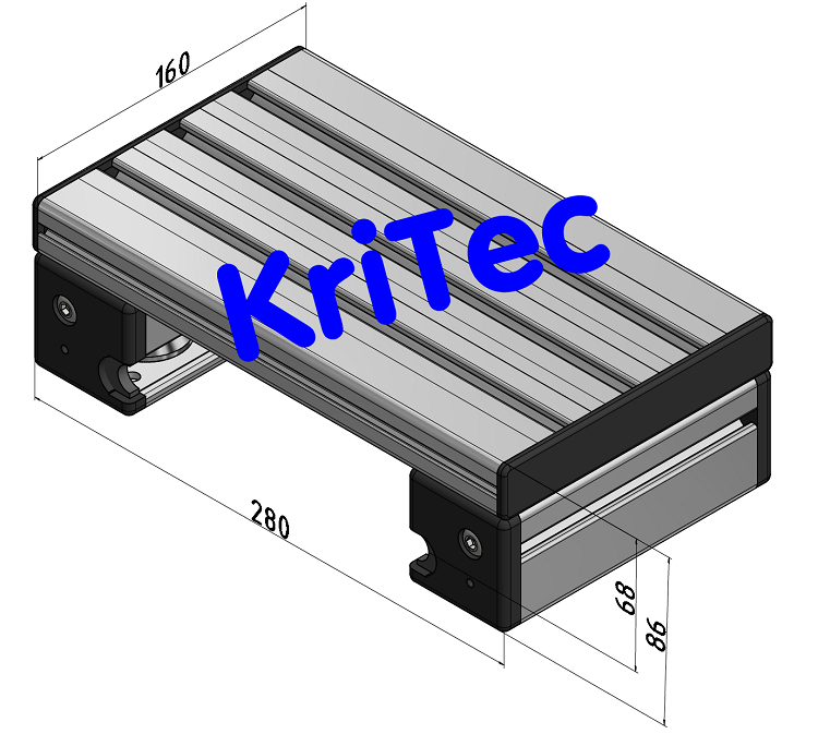 KriTec Doppellager-Laufwagen 8 D14 160