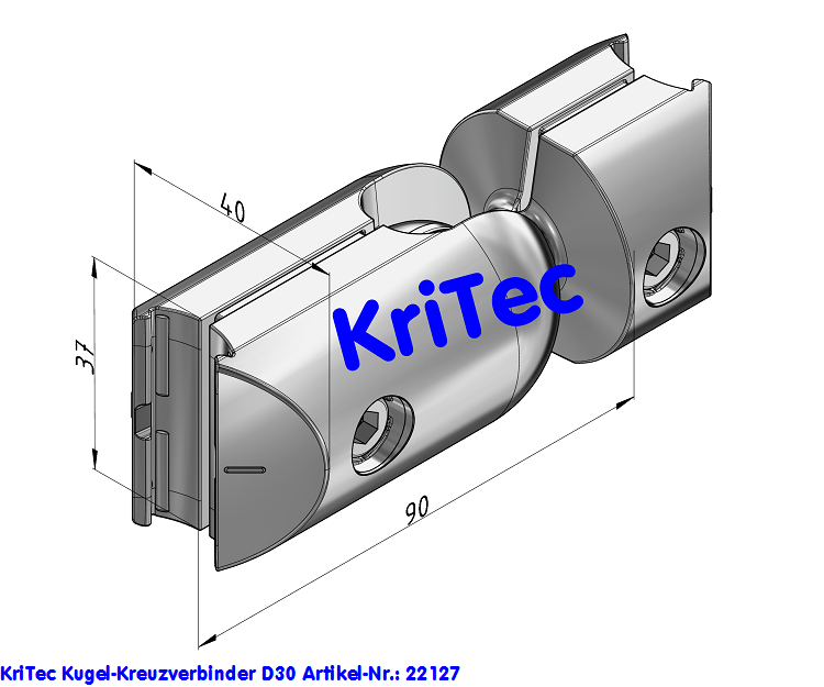 KriTec Kugel-Kreuzverbinder D30