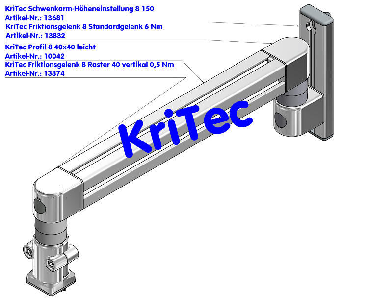 KriTec Friktionsgelenk 8 Standardgelenk 6 Nm