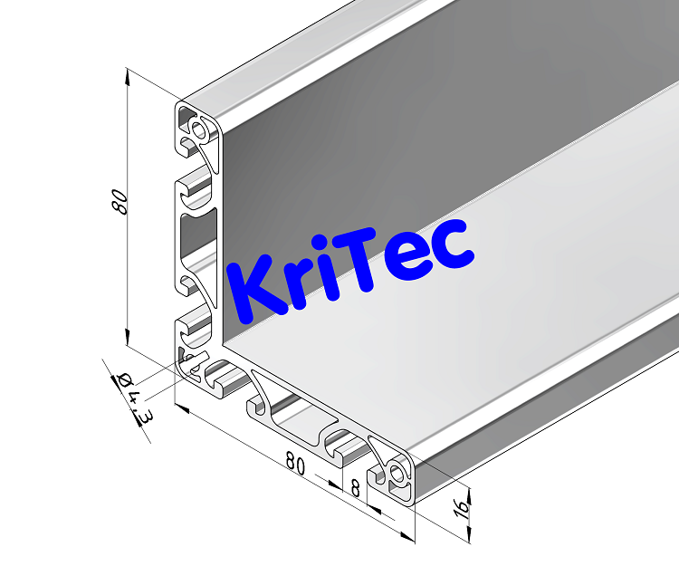 KriTec Winkelprofil 8 W80x80x16 Eco