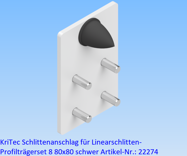 KriTec Schlittenanschlag für Linearschlitten-Profilträgerset 8 80x80 schwer