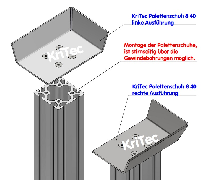 KriTec Satz Palettenschuhe 8 40