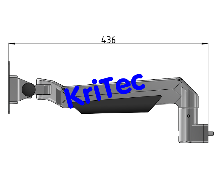 KriTec Monitorarm, höhenverstellbar 4 Gelenke, Premium