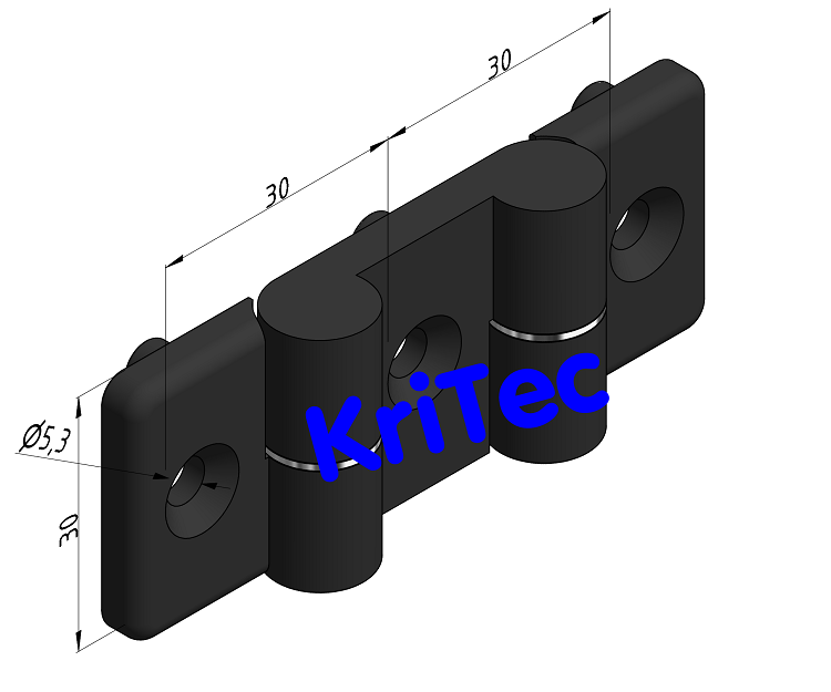 KriTec Doppelscharnier 6 Raster 30 PA