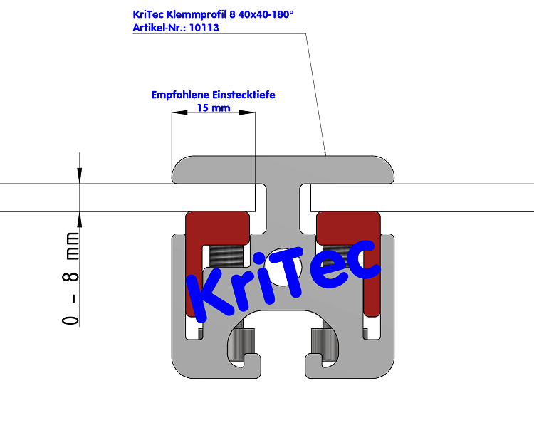 KriTec Klemmprofil 8 40x40-180°