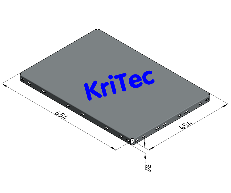 KriTec Regalboden St 6x4, grau ähnl. RAL 7042