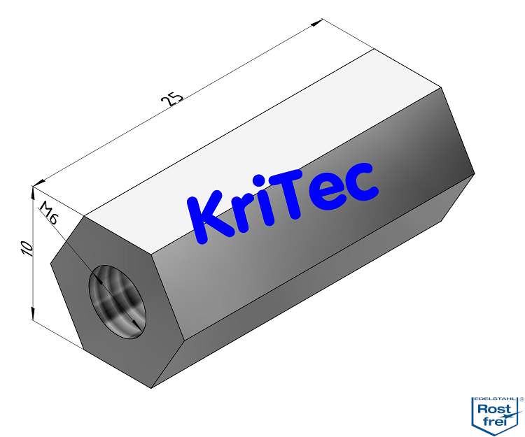 KriTec Sechskantmuffe VA rostfrei