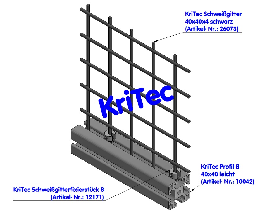 KriTec Schweißgitter 40x40x4 schwarz