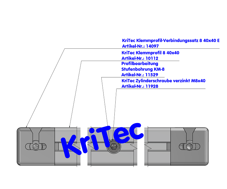 KriTec Klemmprofil 8 40x40-180°