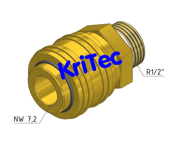 KriTec Einhandkupplung NW 7,2 Außengewinde 1/2"