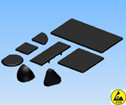 KriTec Abdeckkappe 10 Raster 40 ESD, schwarz