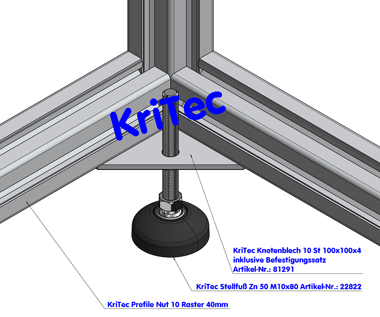 KriTec Knotenblech 10 St 100x100x4