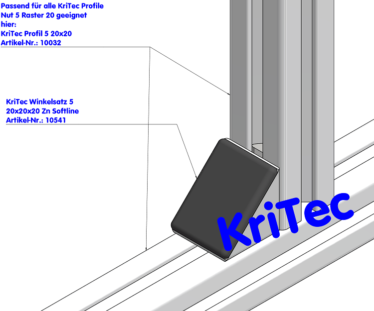 KriTec Winkel 5 20x20x20 Zn Softline