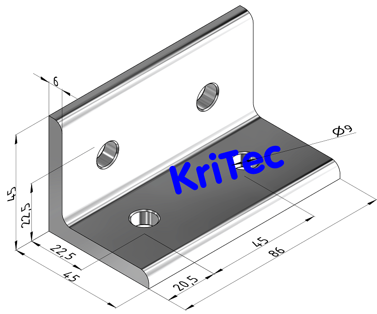 KriTec Winkel 10 Al 45x45x86x6 Softline