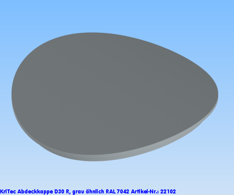 KriTec Abdeckkappe D30 R, grau ähnlich RAL 7042
