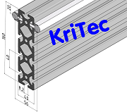 KriTec Linearschlitten-Profilträgerset 8 160x40 schwer, Welle D14, hochkant