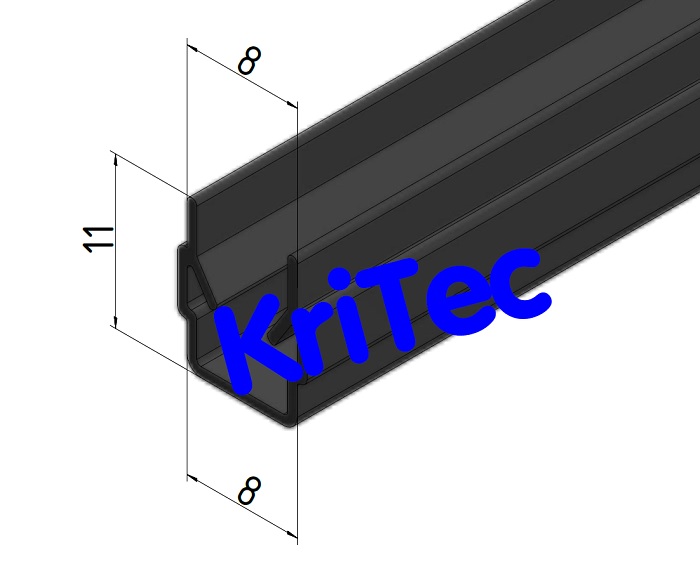 KriTec Abdeck- und Einfassprofil 8 Raster 40, schwarz