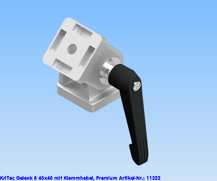KriTec Gelenk 8 40x40 mit Klemmhebel, Premium