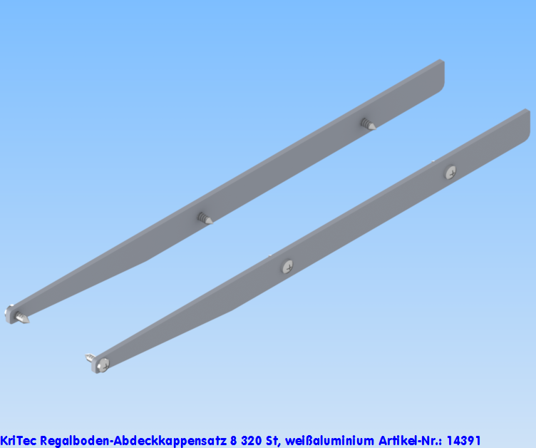 KriTec Regalboden-Abdeckkappensatz 8 320 St, weißaluminium