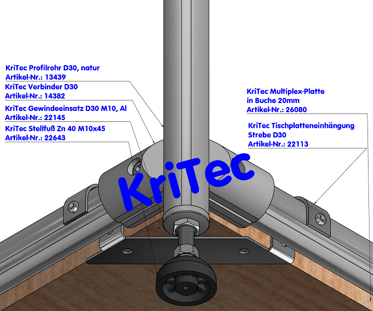 KriTec Verbinder D30-90°