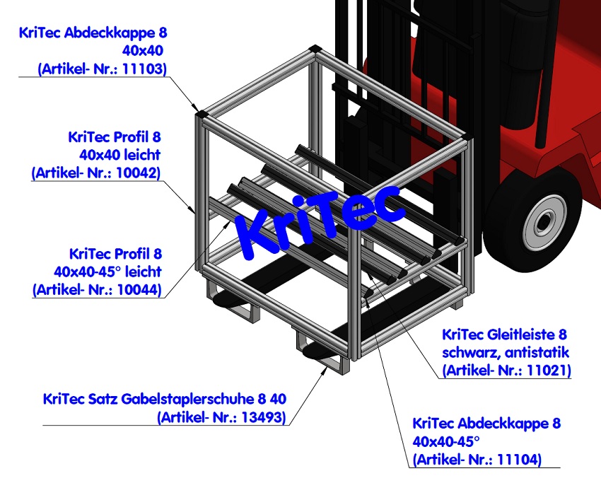 KriTec Gleitleiste 8 schwarz, ESD