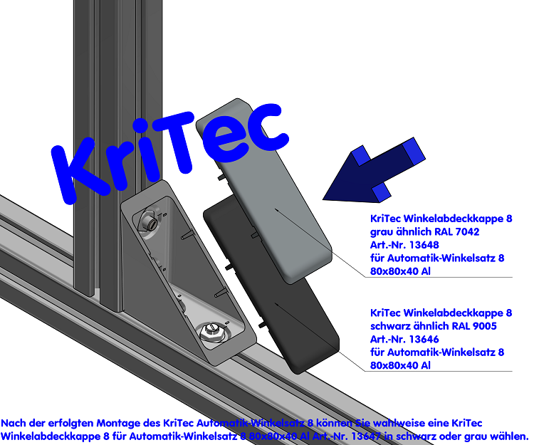 KriTec Automatik-Winkelsatz 8 80x80x40 Al