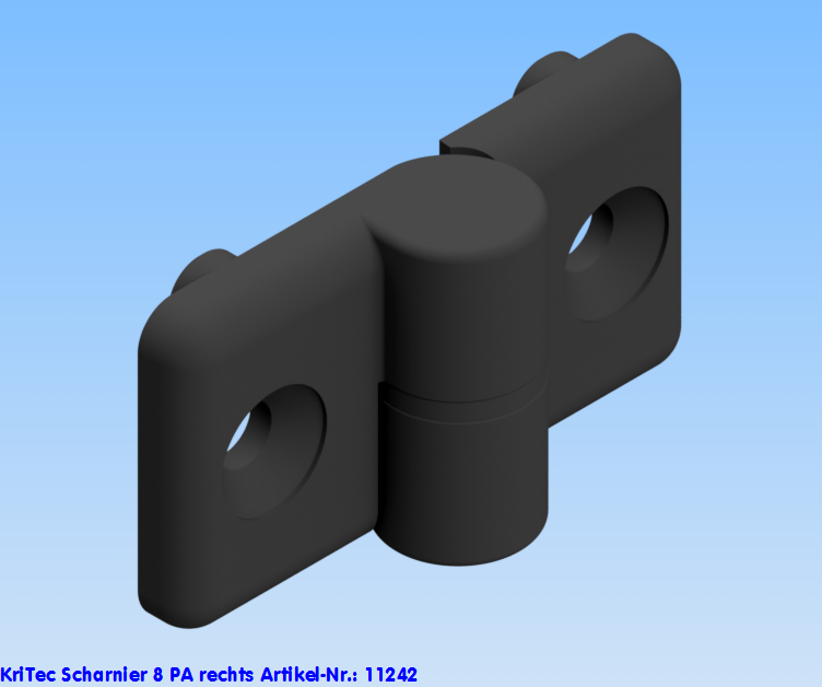KriTec Scharnier 8 PA, rechts, schwarz