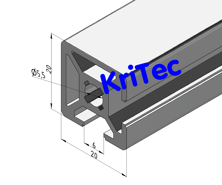 KriTec Profil 6 20x20 2N 90°