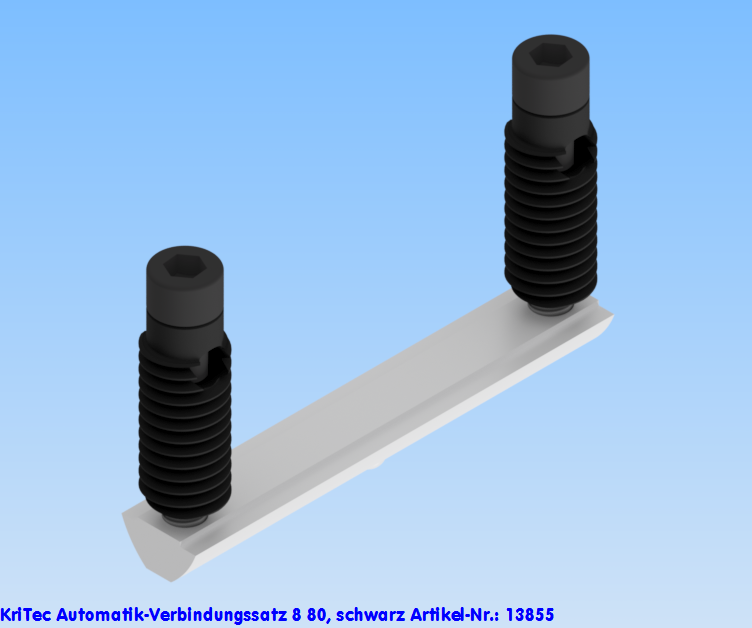 KriTec Automatik-Verbindungssatz 8 80 Raster 40, schwarz