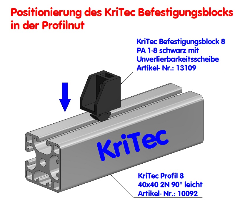 KriTec Profil 8 40x40 2N 90° leicht