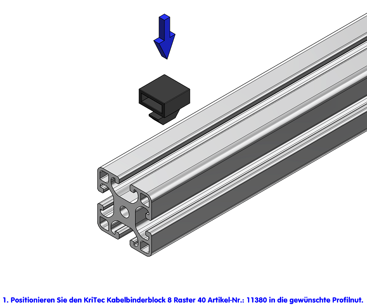 KriTec Kabelbinderblock 8 Raster 40