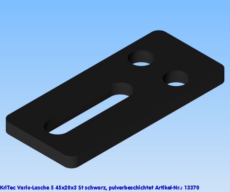 KriTec Vario-Lasche 5 45x20x3 St schwarz, pulverbeschichtet