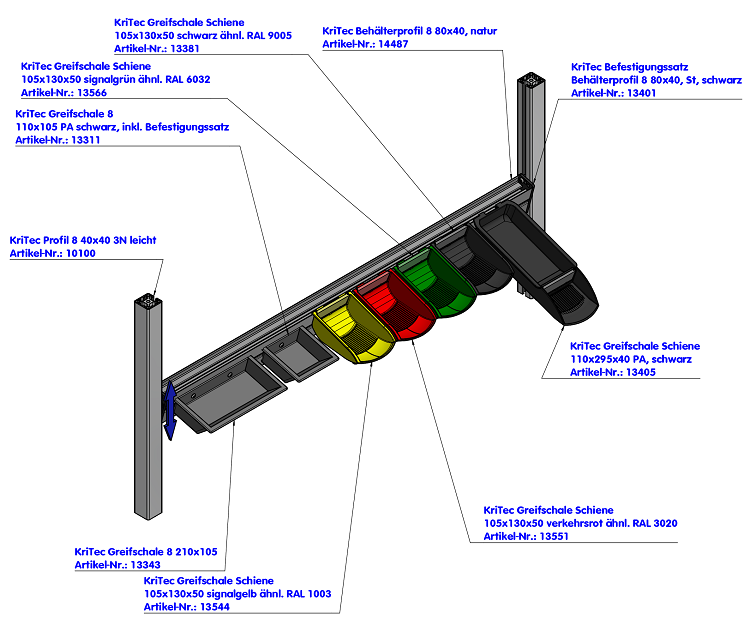 KriTec Behälterprofil 8 80x40, natur