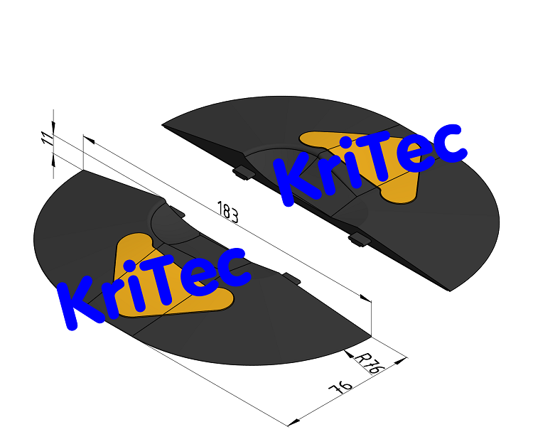 KriTec Set Start- und Endstück Parkschiene flach/ hoch Maxi