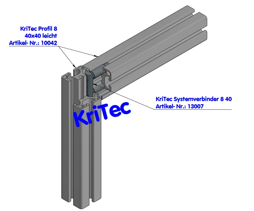 KriTec Systemverbinder 8 40 Raster 40