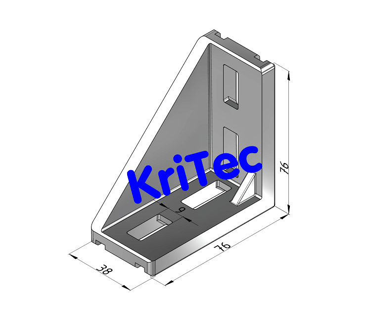 KriTec Alu-Druckgusswinkel 10 AL 80x80x40