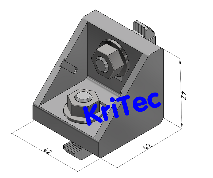KriTec Alu-Druckgusswinkel 10 45x45x45 blank