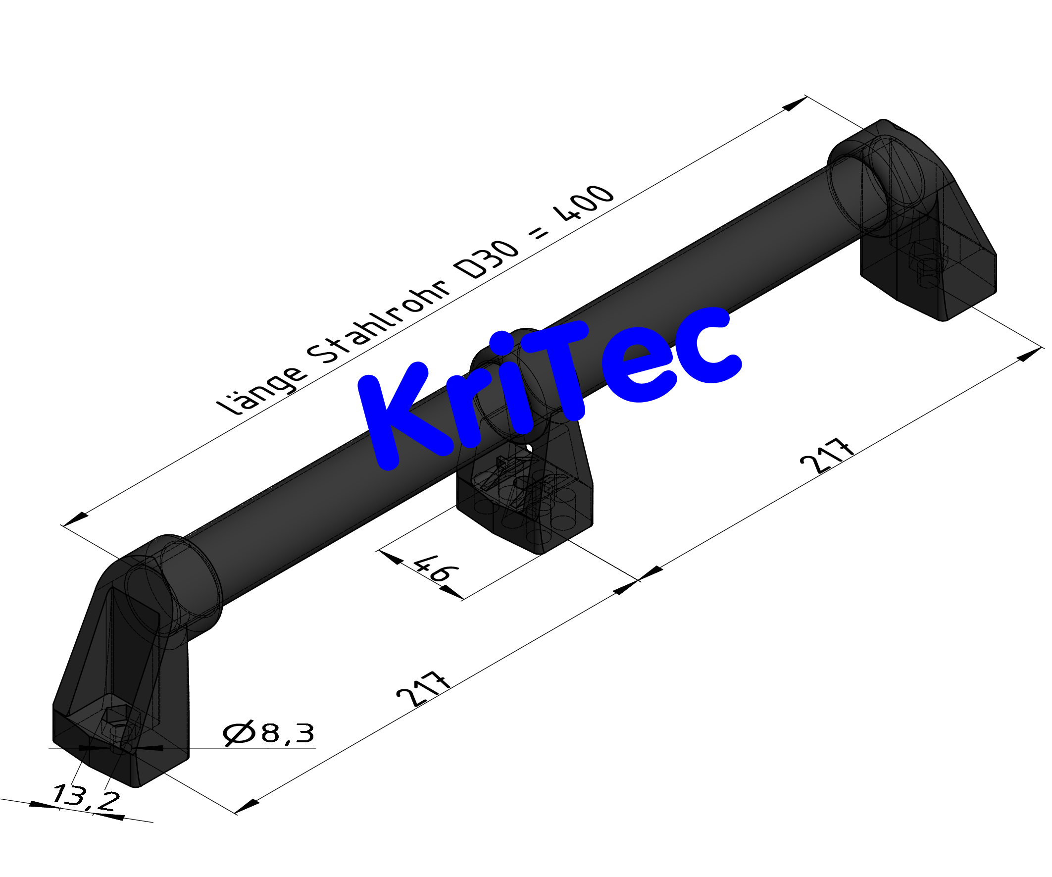 KriTec Handgriff PA variabel gerade