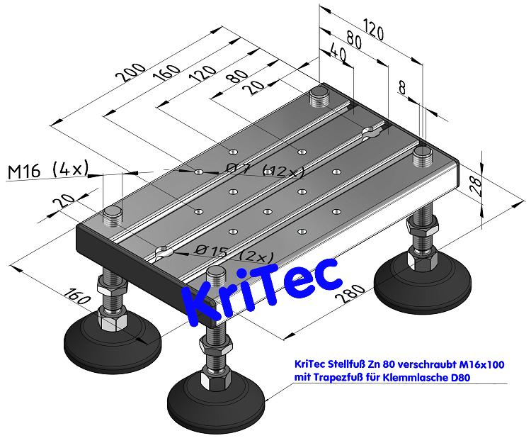 KriTec Stellfuß 8 280