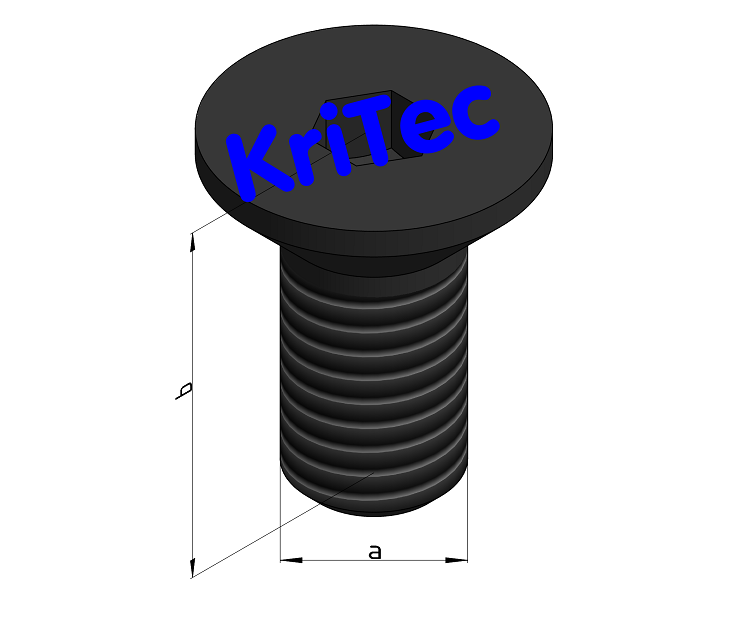 KriTec Senkkopfschrauben schwarz ISO 10642 (DIN 7991)