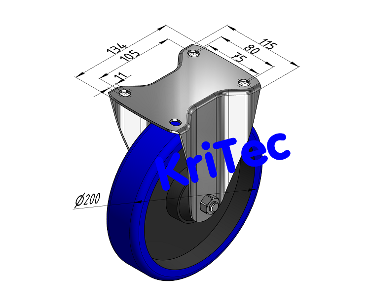 KriTec Bockrolle D200 blau