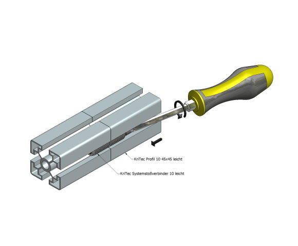 KriTec System-Stoßverbindungssatz 10 für Profil 10 leicht