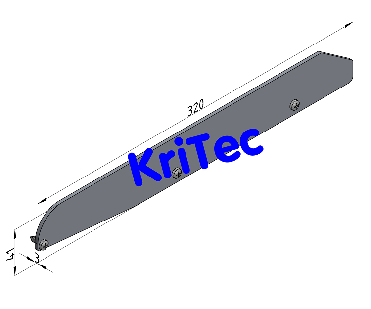 KriTec Regalboden-Abdeckkappensatz 8 320 hoch ohne Bordkante St, weißaluminium