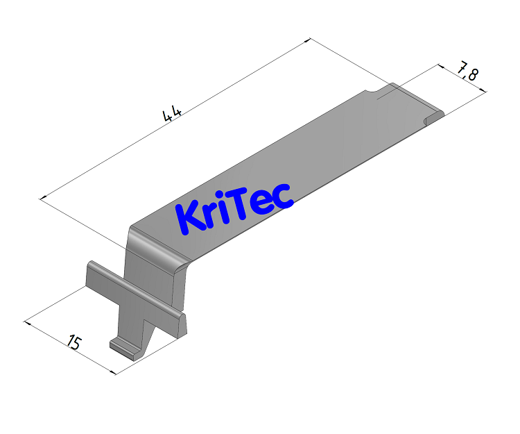 KriTec Abdeckblende grau ähnlich RAL 7042 für Automatik-Verbindungssatz 8