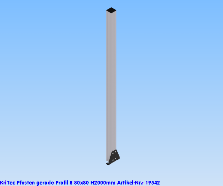 KriTec Pfosten gerade Profil 8 80x80 H2.000mm