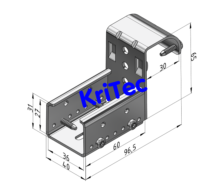 KriTec Rollenbahn St Aufnahme D30 mit Anschlag H27