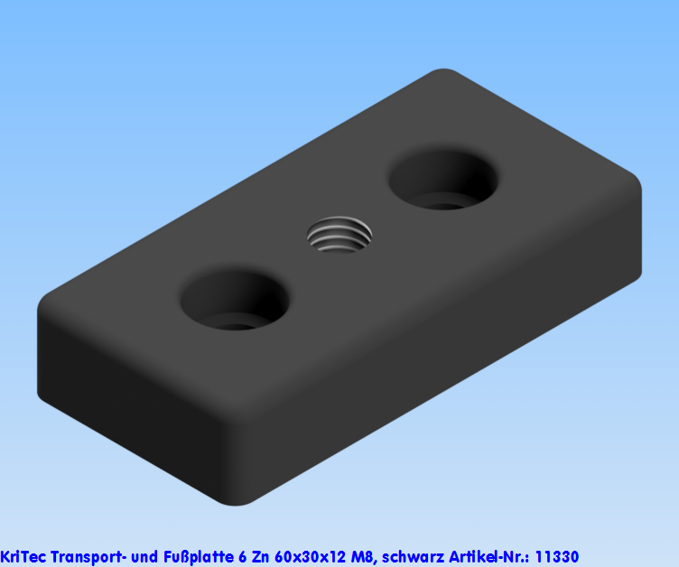KriTec Transport- und Fußplatte 6 Zn 60x30x12 M8